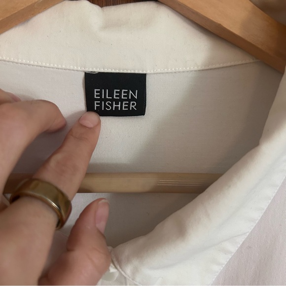 Eileen Fisher Cream Collared Blouse - Picture 3 of 10